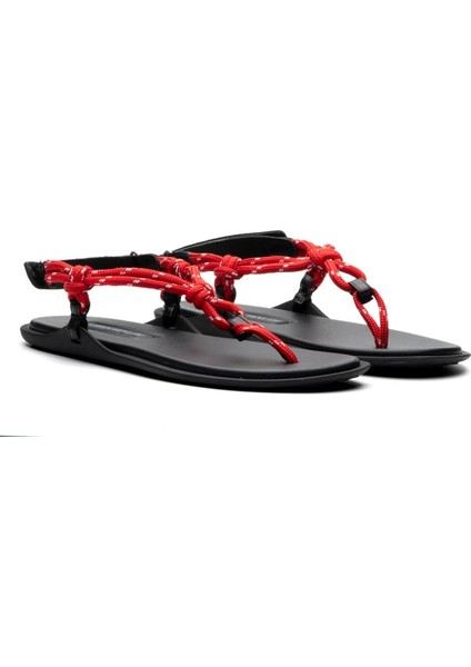 Rope Kırmızı Tekstil Kadın Düz Sandalet modelleri