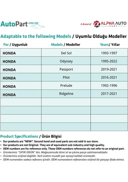Opel, Chevrolet, Honda için Tampon ve Davlumbaz Klips fırsatları