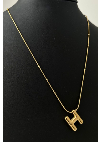 Çelik H Harfi Balon Kolye (Harf:1,5 cm Zincir:44+5)