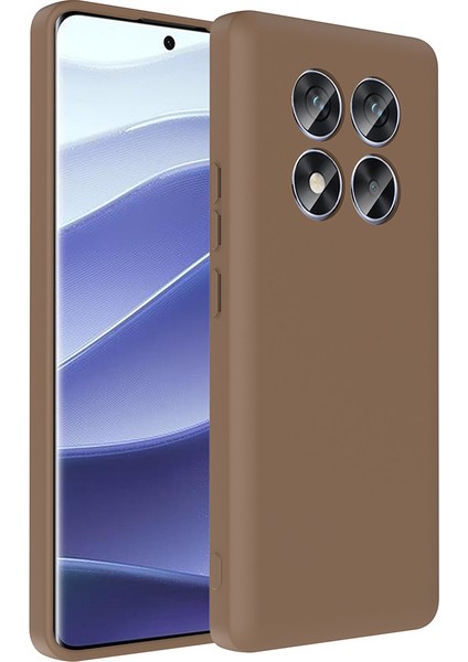 Redmi Note 14 Pro 4g Kılıf Kamera Korumalı Kartlık Hazneli Otnv Vitra Kapak - Kahverengi