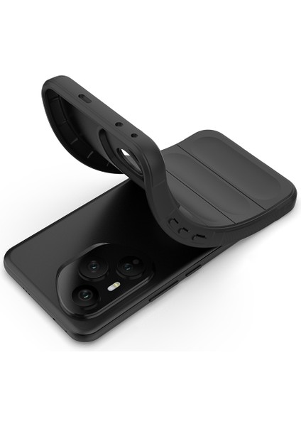 Honor 400 Pro Kılıf Esnek Tpu Oyuklu Arka Yüzey Tasarımlı Nvg Etnik Silikon Kapak - Siyah