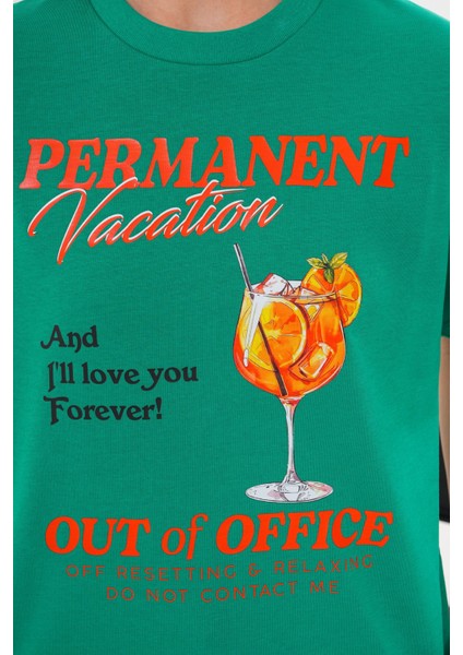 Kadın Permanent Vacation Yeşil T-Shirt