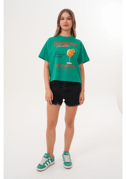 Kadın Permanent Vacation Yeşil T-Shirt