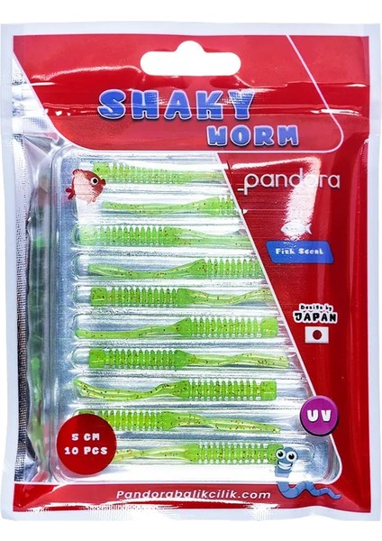 Shaky Worm 5cm 10 Adet Lrf Silikonu