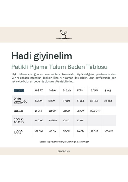 Organik Pamuklu Pijama Tulum 1.0 TOG fiyatları