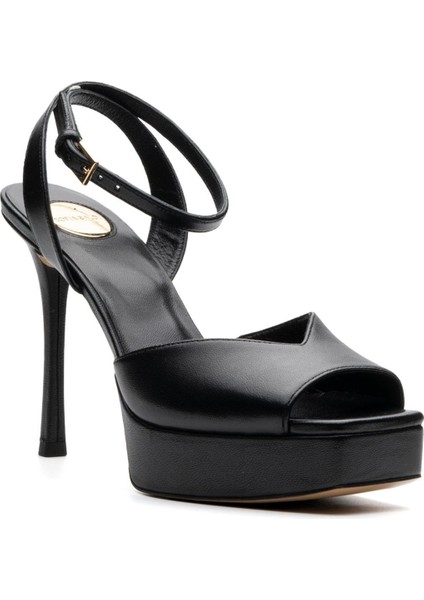 Zone Siyah Hakiki Deri Kadın Topuklu Sandalet fiyatları