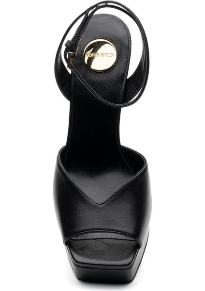 Zone Siyah Hakiki Deri Kadın Topuklu Sandalet fırsatları