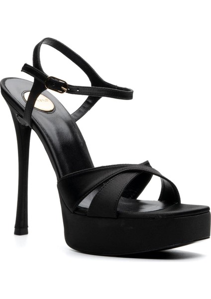 Glare Siyah Tekstil Kadın Topuklu Sandalet fiyatları