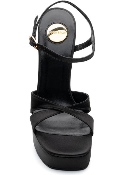 Glare Siyah Tekstil Kadın Topuklu Sandalet fırsatları