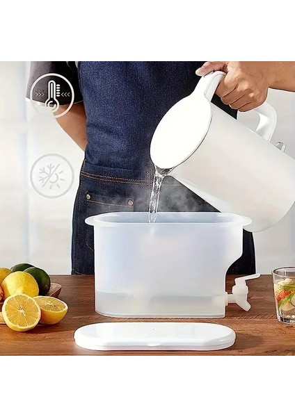 Büyük Kapasiteli Musluklu Içecek Dağıtıcı – Şeffaf, Buzdolabı Uyumlu, Limonata & Soğuk Çay Için Sürahi indirimleri