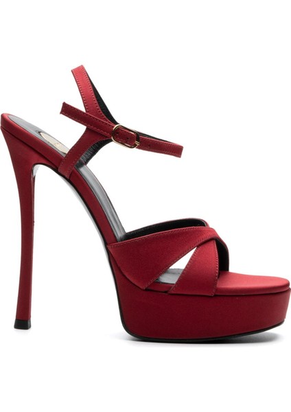 Glare Bordo Tekstil Kadın Topuklu Sandalet