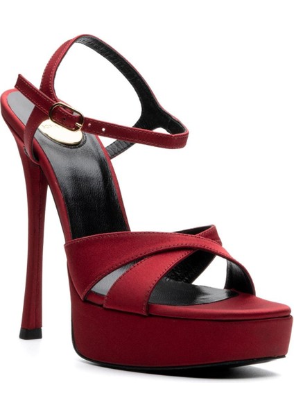 Glare Bordo Tekstil Kadın Topuklu Sandalet fiyatları