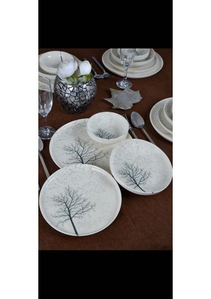 Zühre Dijital Baskılı 24 Parça Yemek Takımı