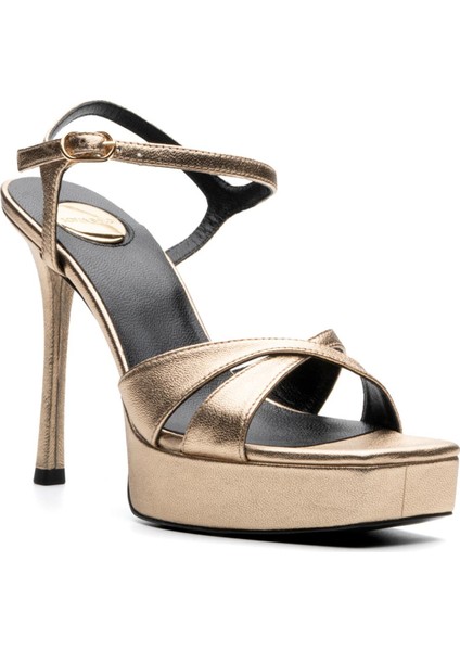Levas Altın Hakiki Deri Kadın Topuklu Sandalet fiyatları