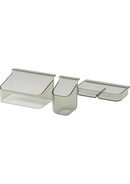 3'lü Çekmece İçi Düzenleyici Takı ve Makyaj Organizeri, Şeffaf Gri, Turuncu Seçenek