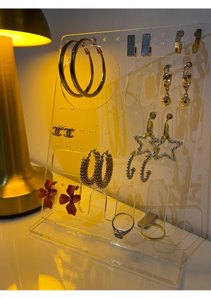 Şeffaf Pleksi Takı Düzeni, Küpe ve Yüzük Saklama Standı fırsatları