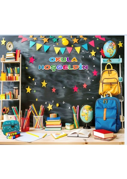 Okula Hoşgeldin,okul Etkinlik,kumaş Pano 150X200