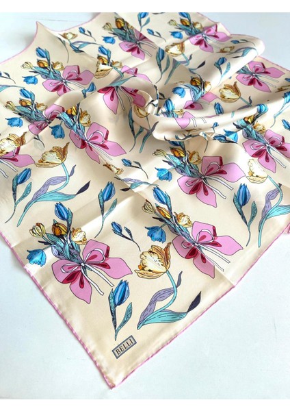 Tivil İpek Eşarp 4037 - 82 Sarı Karışık Desen