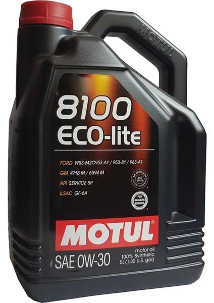 8100 Eco-Lite 0W-30 Motor Yağı 5 Litre – Tam Sentetik, Yüksek Yakıt Tasarrufu