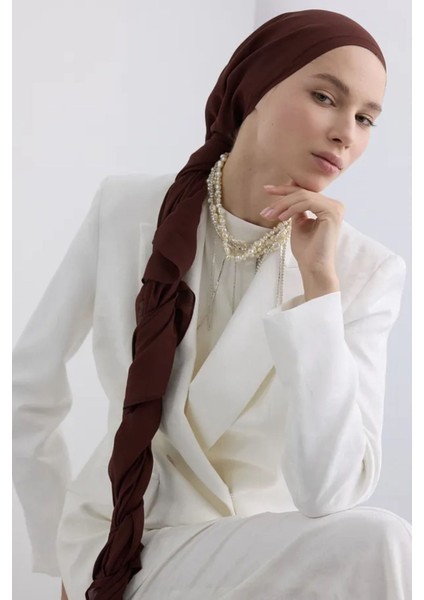 Paris Ipeği Çikolata Kahve Renk Pamuklu Şal