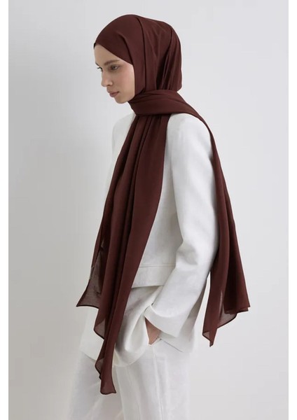 Paris Ipeği Çikolata Kahve Renk Pamuklu Şal