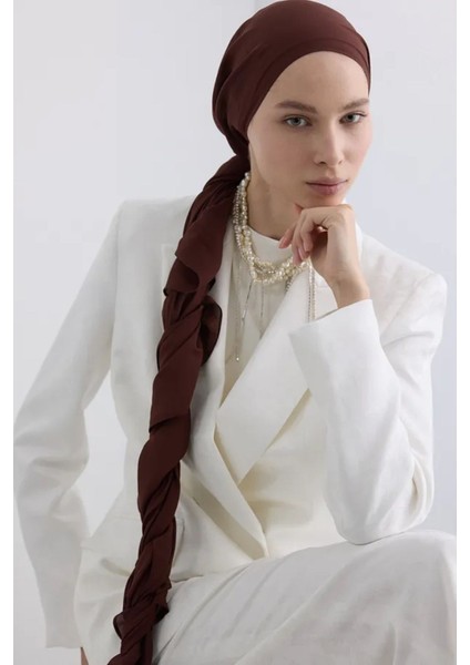 Paris Ipeği Çikolata Kahve Renk Pamuklu Şal