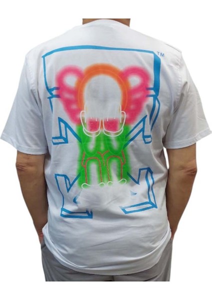 Erkek Yuvarlak Yakalı Yazılı Baskılı Kısa Kollu Beyaz Tişört Ety-Wht fırsatları