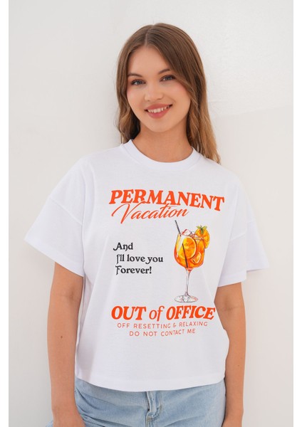 Kadın Permanent Vacation Beyaz T-Shirt
