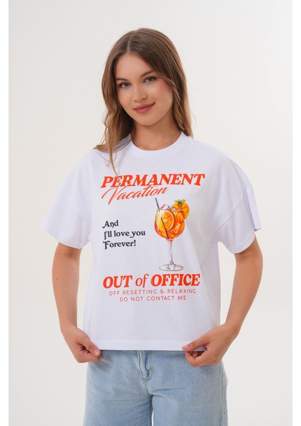 Kadın Permanent Vacation Beyaz T-Shirt modelleri
