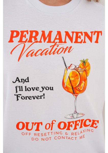 Kadın Permanent Vacation Beyaz T-Shirt