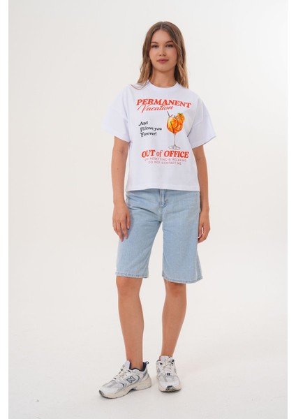 Kadın Permanent Vacation Beyaz T-Shirt