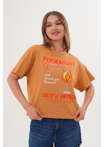 Kadın Permanent Vacation Taba T-Shirt fırsatları