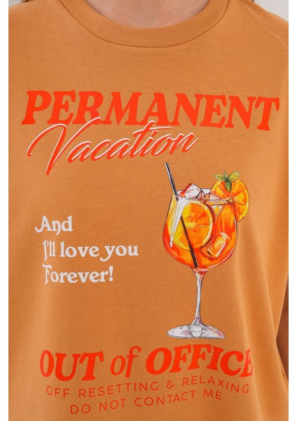 Kadın Permanent Vacation Taba T-Shirt