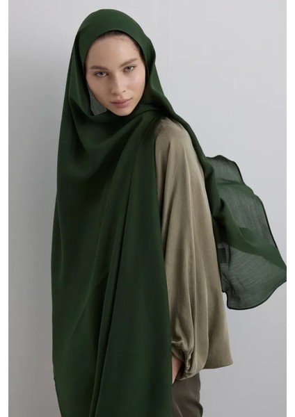 Paris Ipeği Koyu Zümrüt Renk Pamuklu Şal