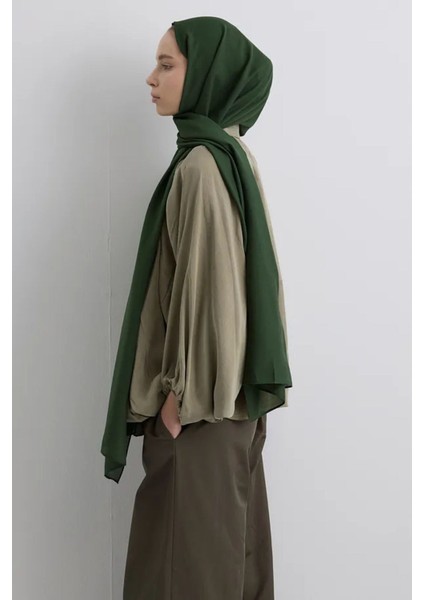 Paris Ipeği Koyu Zümrüt Renk Pamuklu Şal