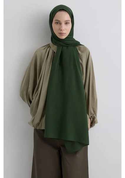 Paris Ipeği Koyu Zümrüt Renk Pamuklu Şal