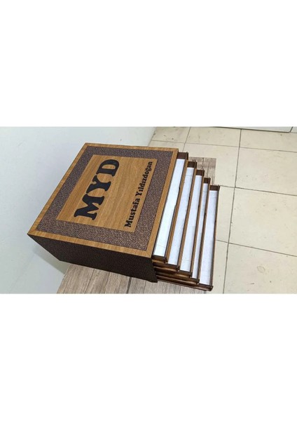 Kişiye Özel Ahşap Çok Katlı Derili Takı ve Tesbih Kutusu, Kahverengi modelleri