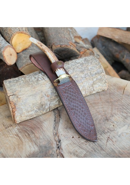 Av Bıçağı 32 cm - Uç Geyik Boynuzu Sap - Damascus Çeliği modelleri