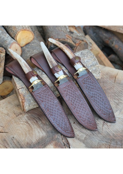 Av Bıçağı 32 cm - Uç Geyik Boynuzu Sap - Damascus Çeliği fırsatları