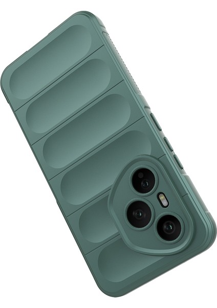 Honor 400 Pro Kılıf Esnek Tpu Oyuklu Arka Yüzey Tasarımlı Znth Etnik Silikon Kapak - Koyu Yeşil