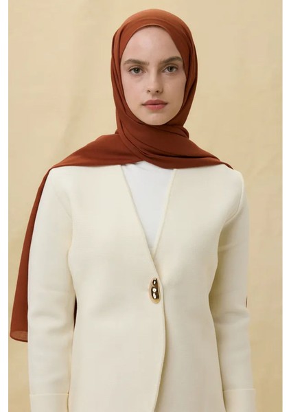 Paris Ipeği Kiremit Renk Pamuklu Şal