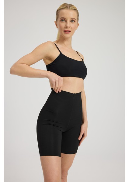 Toparlayıcı Lazer Kesim Yüksek Bel Boxer Şort Korse