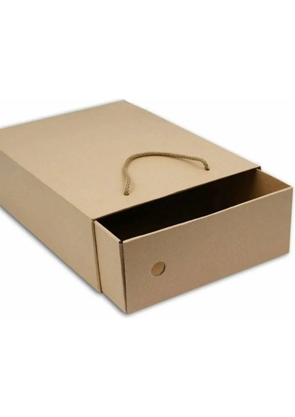 21X10,7X37,2 cm Esmer Kendinden Çekmeceli Ayakkabı Kutusu 10 Adet