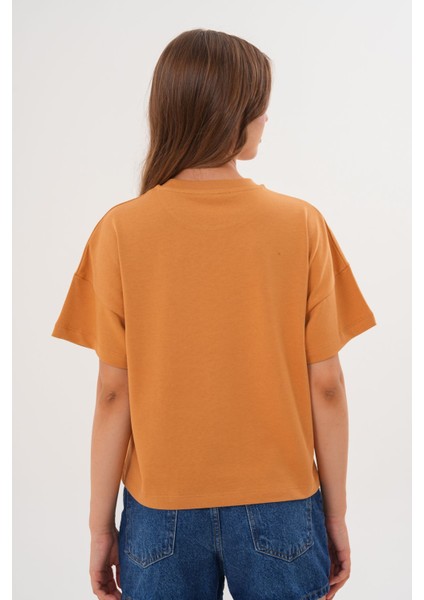 Kadın Taba Oversize Cherry Awesome Summer Baskılı Tişört