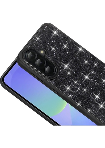 Galaxy A56 Kılıf Parlak Taşlı Tasarım Mbtk Pırlanta Kapak - Gold