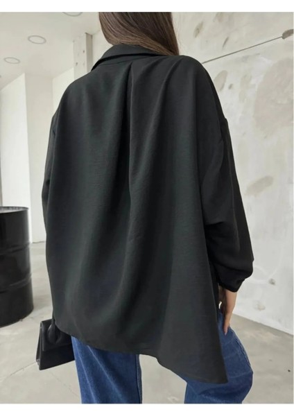 Kadın Yumuşak Dokulu Oversize Basic Gömlek modelleri