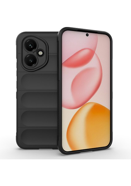Honor 400 Kılıf Esnek Tpu Oyuklu Arka Yüzey Tasarımlı Mbtk Etnik Silikon Kapak - Siyah