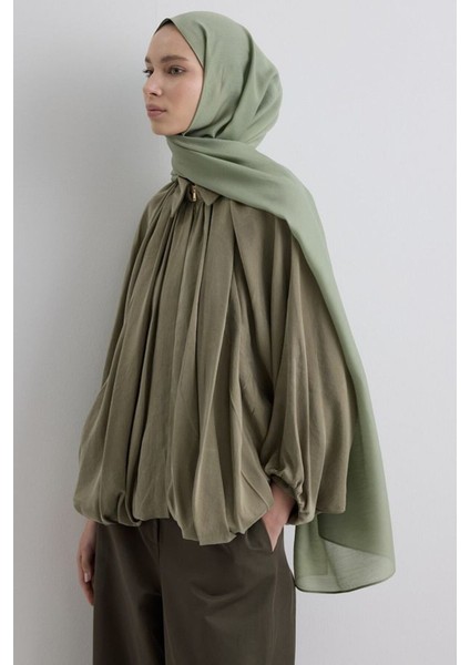 Paris Ipeği Mint Yeşil Renk Pamuklu Şal