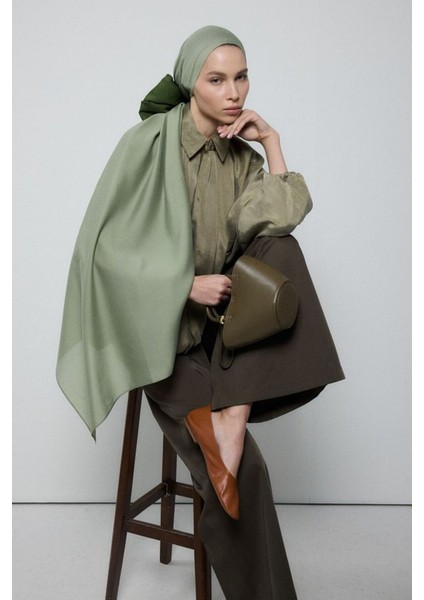 Paris Ipeği Mint Yeşil Renk Pamuklu Şal
