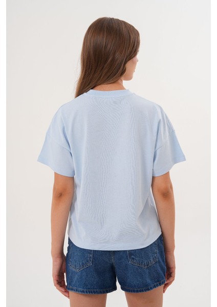 Mavi Kadın Oversize Çiçek Everything Is Possible Baskılı Tişört indirimleri
